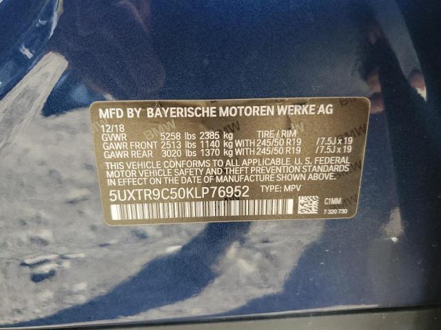 2019 BMW X3 XDRIVE3 - 5UXTR9C50KLP76952