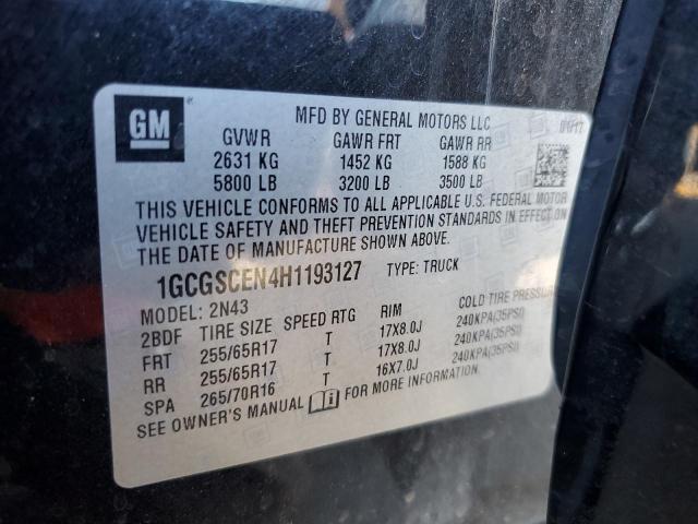 2017 CHEVROLET COLORADO L - 1GCGSCEN4H1193127