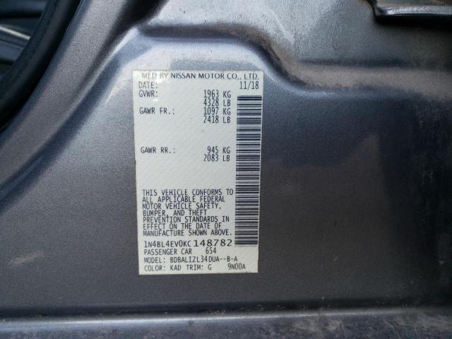 2019 NISSAN ALTIMA SL - 1N4BL4EV0KC148782