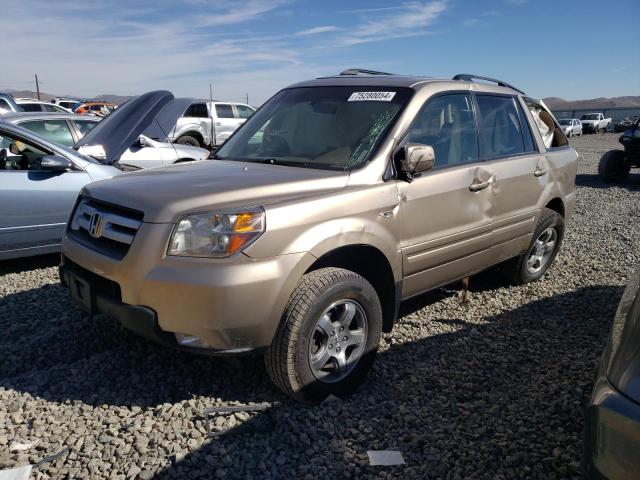 HONDA PILOT EXL 2007 beige  gas 2HKYF18577H517896 photo #1