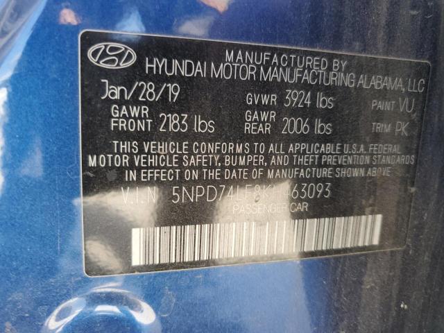 2019 HYUNDAI ELANTRA SE - 5NPD74LF8KH463093