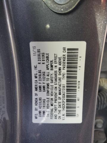 VIN 1HGCR2F35GA072561 2016 Honda Accord, LX no.13