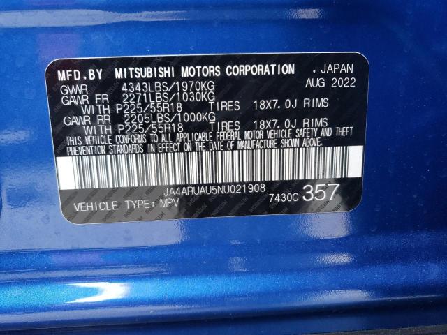 2022 MITSUBISHI OUTLANDER - JA4ARUAU5NU021908