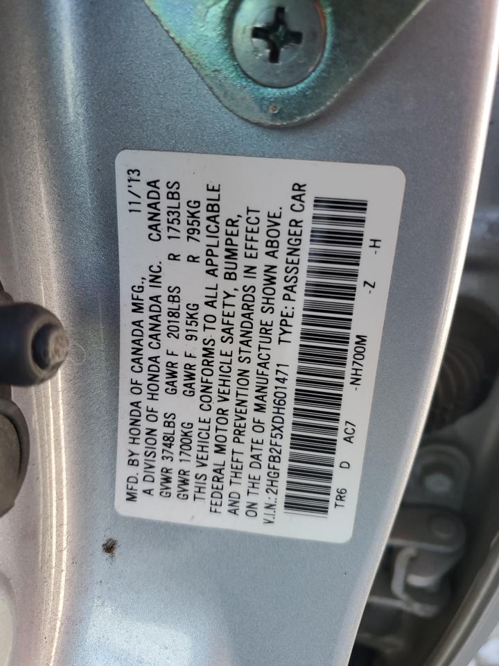 Lot #2977276585 2013 HONDA CIVIC LX