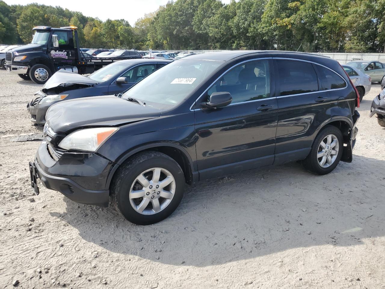 HONDA CR-V EX 2008 black 4dr spor gas JHLRE48568C078733 photo #1