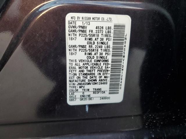 JN8AS5MV1DW129468 2013 NISSAN ROGUE