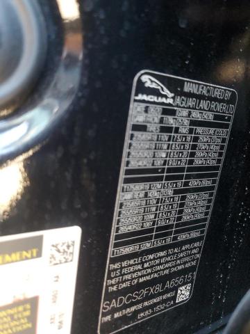 2020 JAGUAR F-PACE SADCS2FX8LA656151