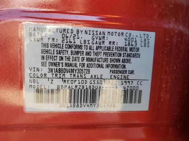 2021 NISSAN SENTRA SR - 3N1AB8DV4MY305728