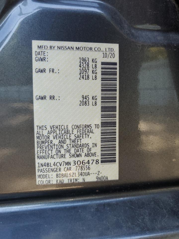 Lot #2995807516 2021 NISSAN ALTIMA SR