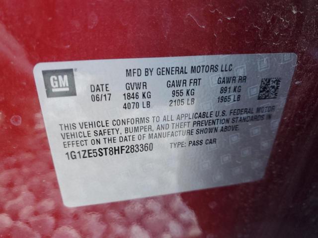 2017 CHEVROLET MALIBU LT - 1G1ZE5ST8HF283360