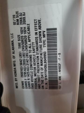 2020 HONDA PILOT ELIT - 5FNYF6H06LB049993