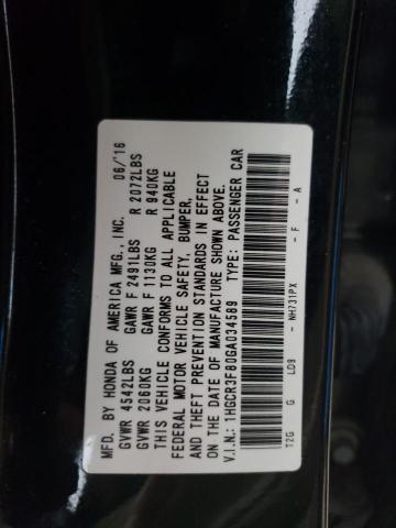 VIN 1HGCR3F80GA034589 2016 Honda Accord, Exl no.12