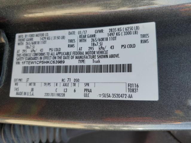 2017 FORD F150 SUPER - 1FTEW1CP5HKC63989