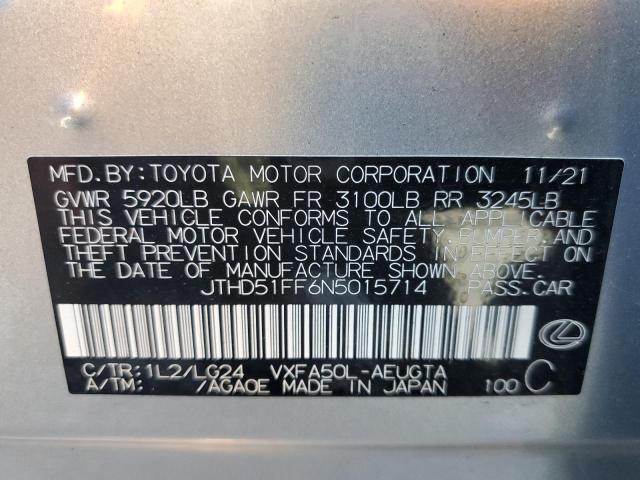 2022 LEXUS LS 500 BAS JTHD51FF6N5015714