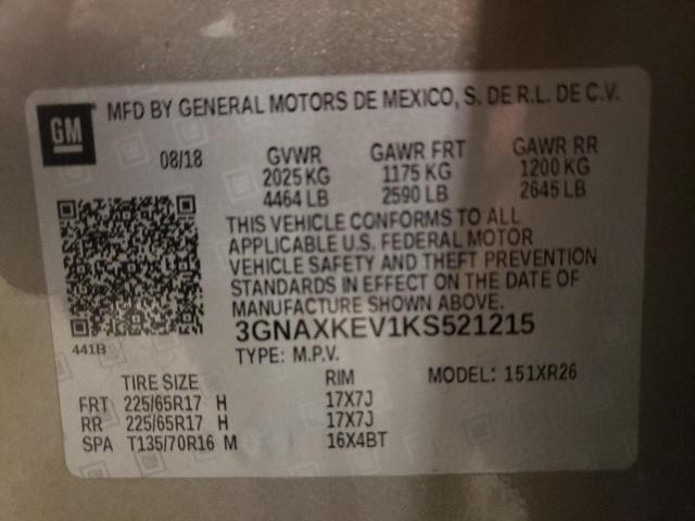 2019 CHEVROLET EQUINOX LT - 3GNAXKEV1KS521215