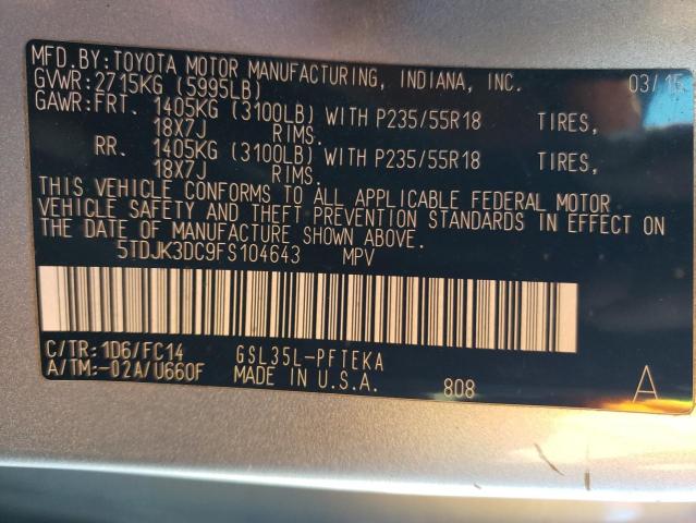 2015 TOYOTA SIENNA LE - 5TDJK3DC9FS104643