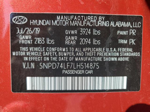2020 HYUNDAI ELANTRA SE - 5NPD74LF7LH514875