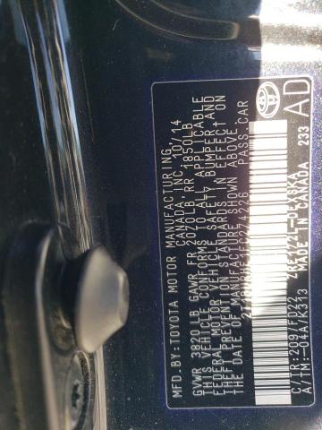 2015 TOYOTA COROLLA L - 2T1BURHE1FC274226