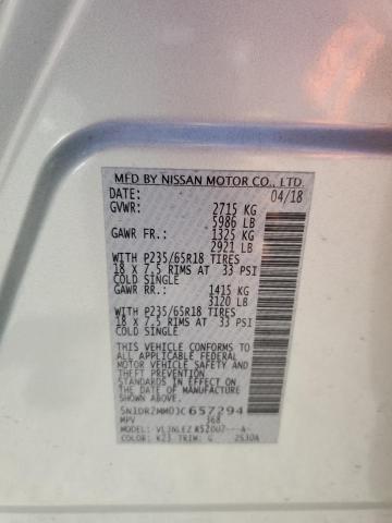 2018 NISSAN PATHFINDER - 5N1DR2MM0JC657294
