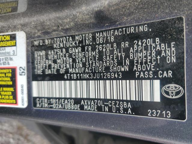 2018 TOYOTA CAMRY L - 4T1B11HK3JU126943