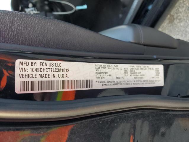 2020 DODGE DURANGO R/ - 1C4SDHCT7LC381012