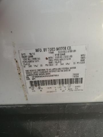 2016 FORD EXPLORER X - 1FM5K8D83GGA87503