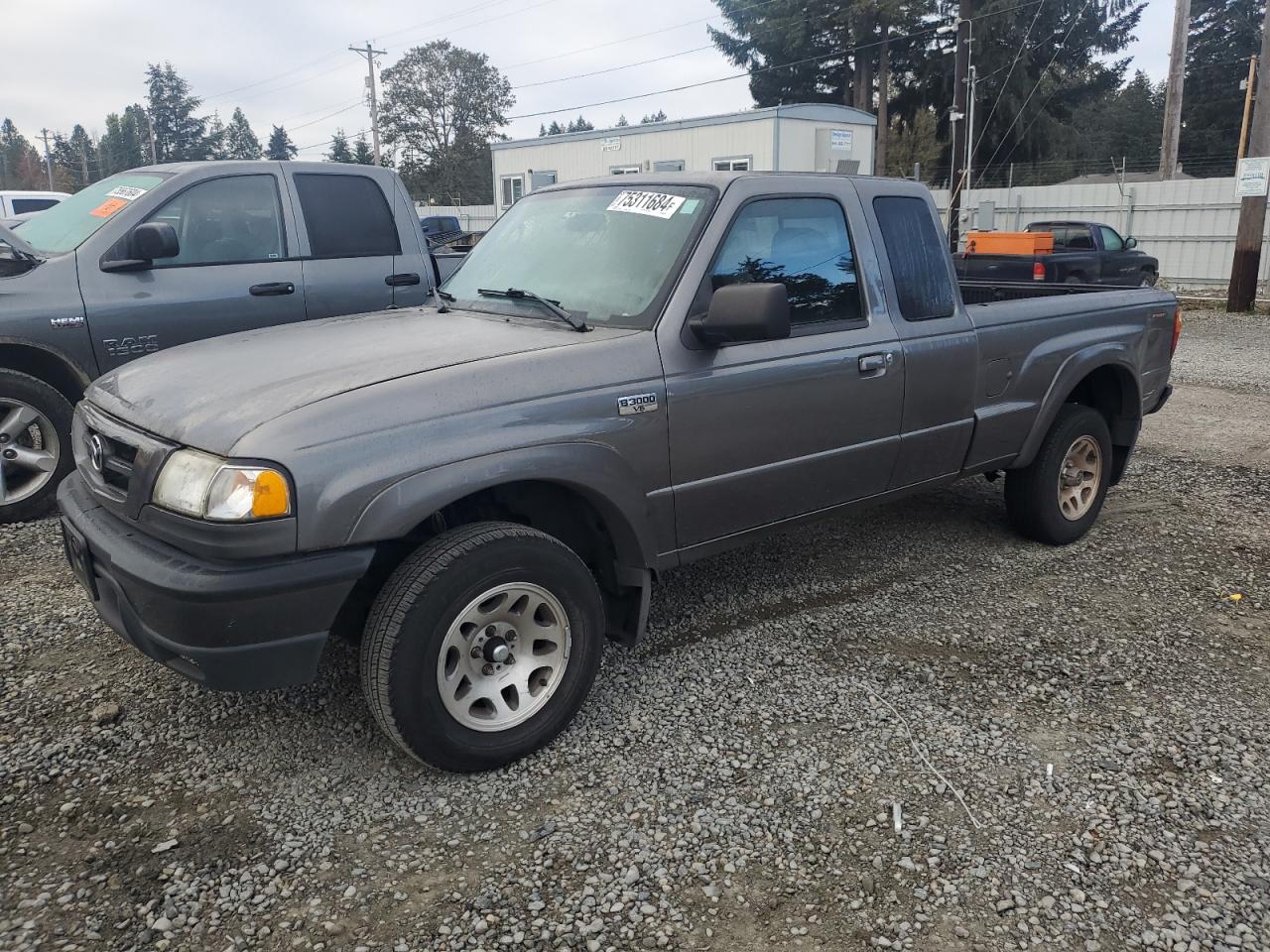 MAZDA B3000 CAB 2007 gray  gas 4F4YR46U77PM03766 photo #1