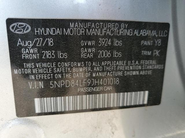 VIN 5NPD84LF9JH401018 2018 Hyundai Elantra, Sel no.13