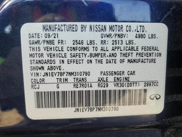 VIN JN1EV7BP7NM310790 2022 Infiniti Q50, Luxe no.13