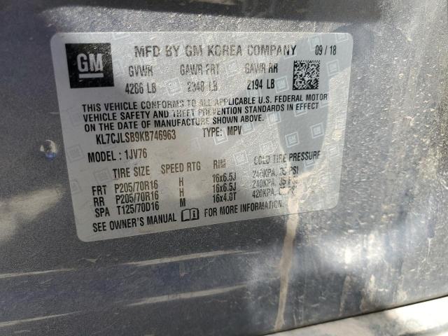 2019 CHEVROLET TRAX 1LT - KL7CJLSB9KB746963