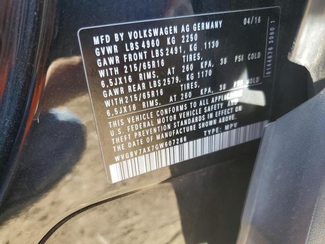 2016 VOLKSWAGEN TIGUAN S - WVGBV7AX7GW607286