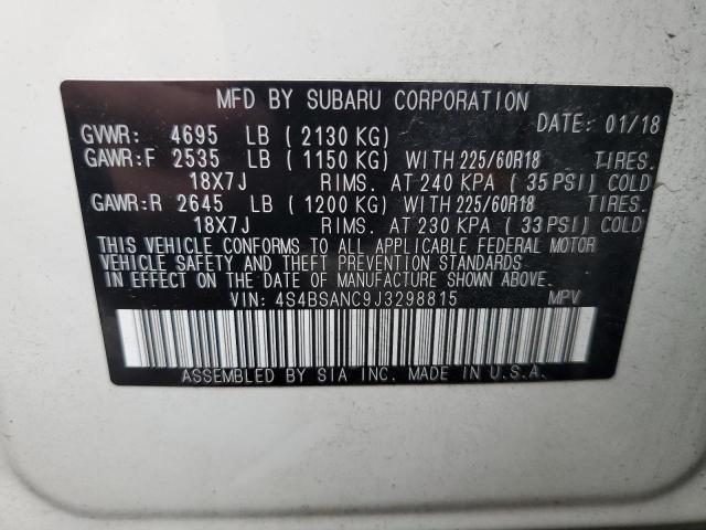 VIN 4S4BSANC9J3298815 2018 Subaru Outback, 2.5I Lim... no.13