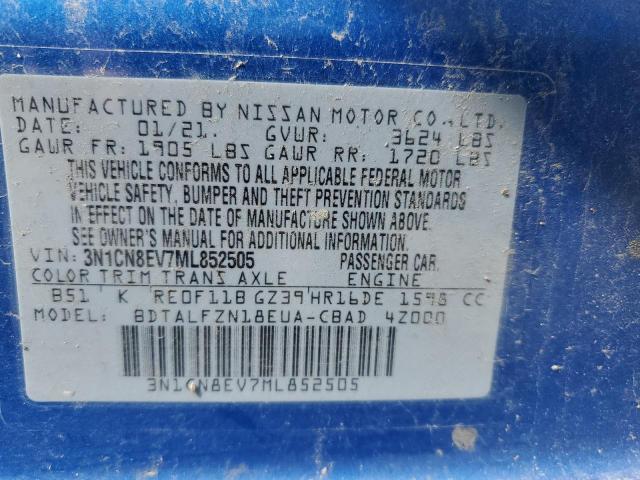 2021 NISSAN VERSA SV - 3N1CN8EV7ML852505