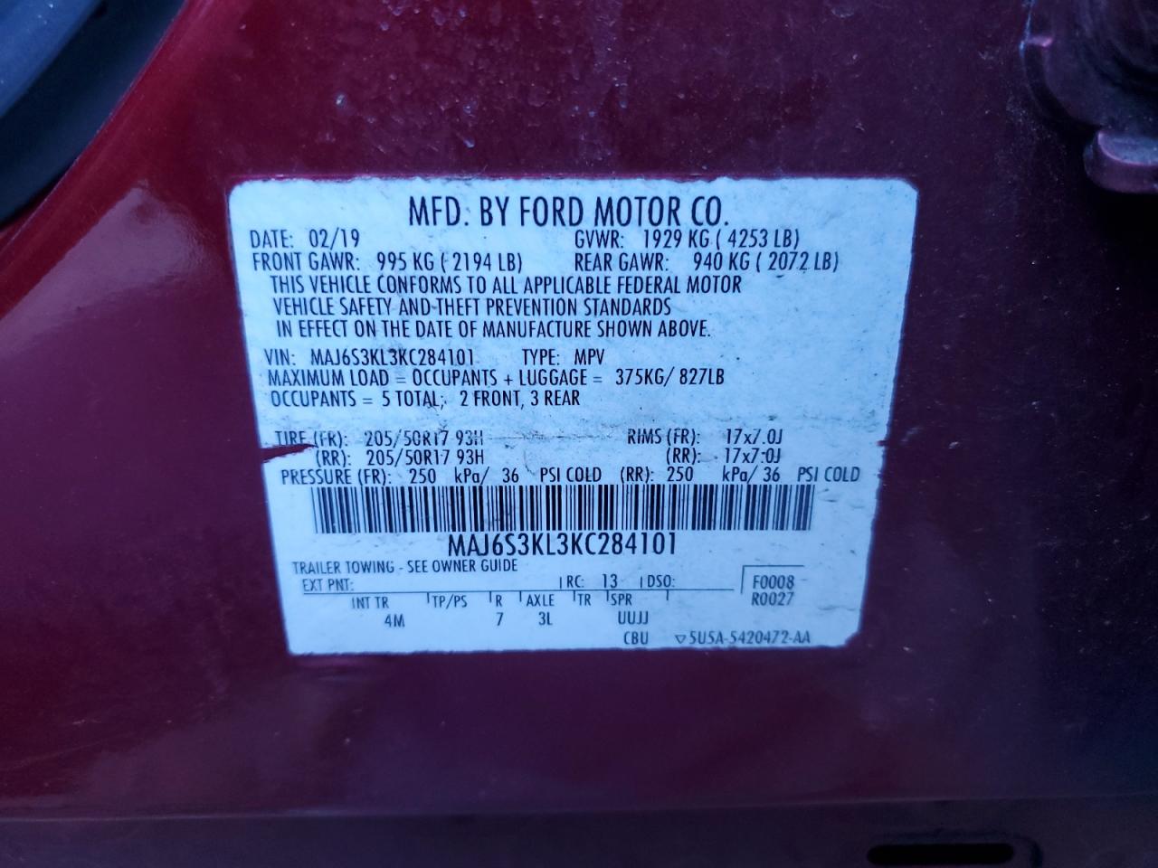 Lot #2973922341 2019 FORD ECOSPORT T