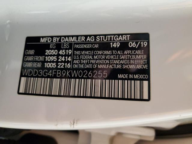 VIN WDD3G4FB9KW026255 2019 MERCEDES-BENZ A-CLASS no.13