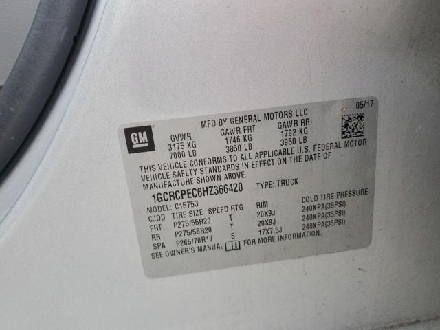 2017 CHEVROLET SILVERADO - 1GCRCPEC6HZ366420