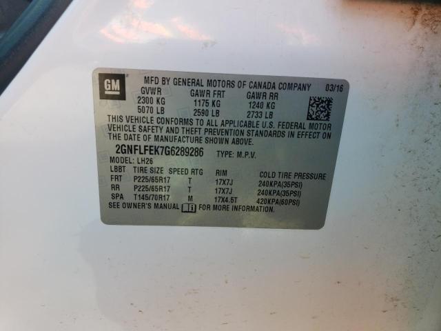 2016 CHEVROLET EQUINOX LT - 2GNFLFEK7G6289286