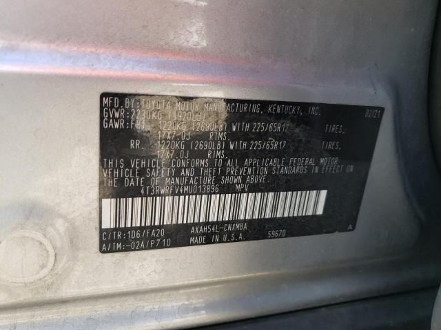 2021 TOYOTA RAV4 XLE - 4T3RWRFV4MU013896