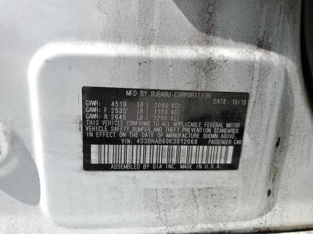 2019 SUBARU LEGACY 2.5 - 4S3BNAB60K3012068