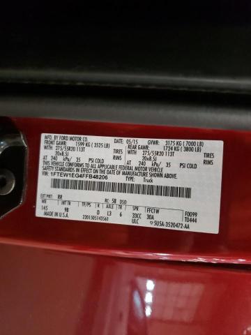 2015 FORD F150 SUPER - 1FTEW1EG4FFB48206