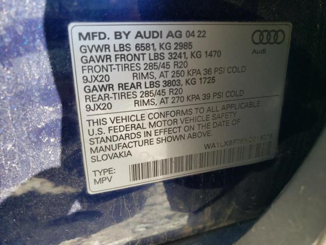 VIN WA1LXBF76ND016075 2022 Audi Q7, Premium Plus no.13