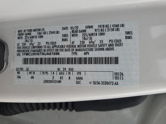2022 FORD ESCAPE SEL - 1FMCU0H67NUA81696