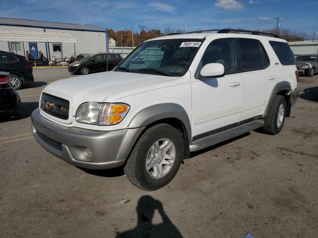 TOYOTA SEQUOIA SR 2003 white  gas 5TDZT34A73S165810 photo #1