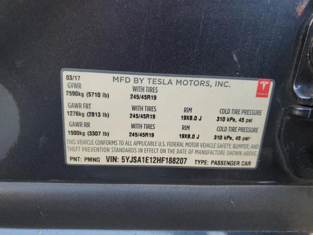 2017 TESLA MODEL S - 5YJSA1E12HF188207