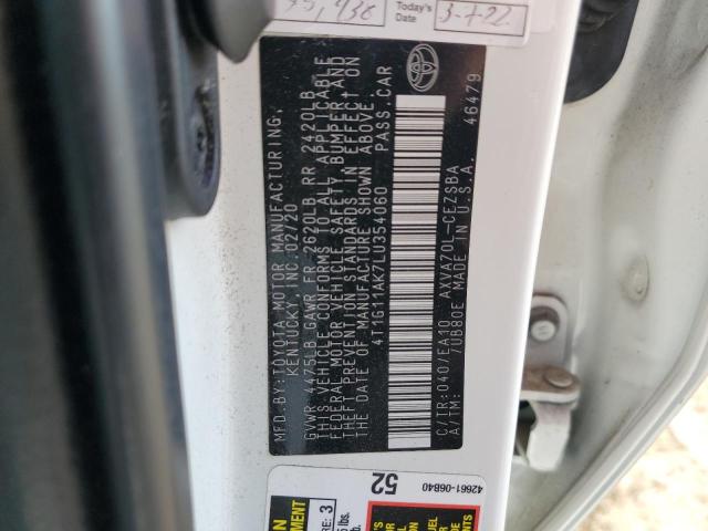 2020 TOYOTA CAMRY SE - 4T1G11AK7LU354060