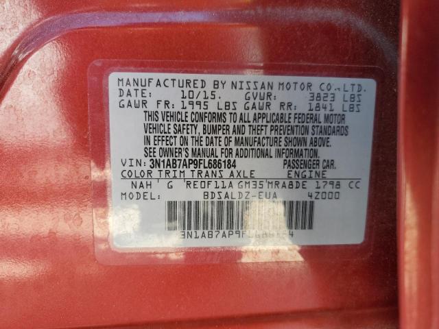 VIN 3N1AB7AP9FL686184 2015 Nissan Sentra, S no.13