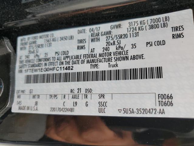 2017 FORD F150 SUPER - 1FTEW1EG0HFC11482