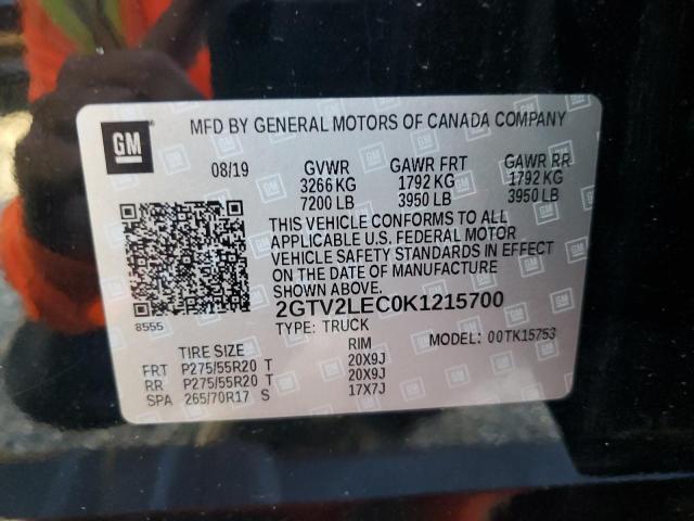 2019 GMC SIERRA LIM - 2GTV2LEC0K1215700
