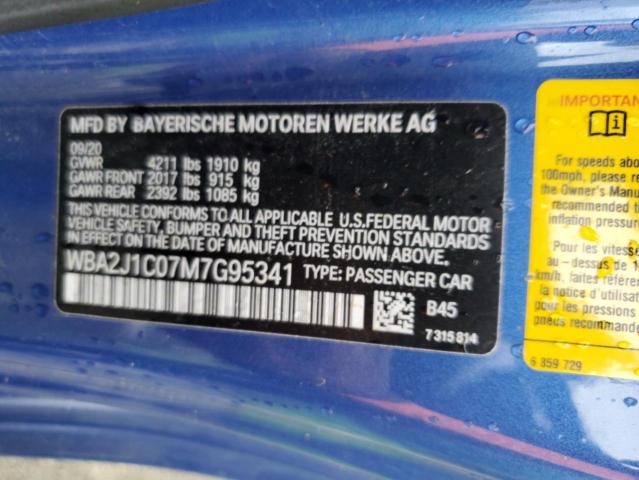 VIN WBA2J1C07M7G95341 2021 BMW 2 SERIES no.13