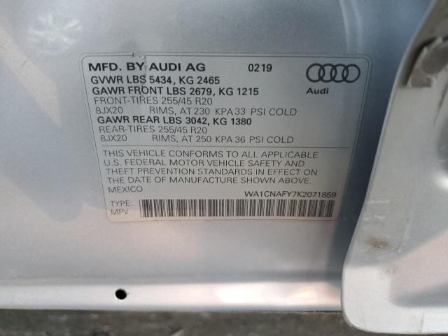 2019 AUDI Q5 PRESTIG - WA1CNAFY7K2071859